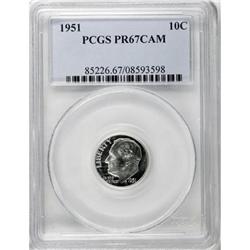 1951 10C Cameo PR67 PCGS