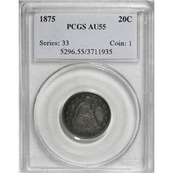 1875 20C AU55 PCGS