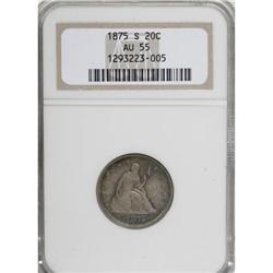 1875-S 20C AU55 NGC