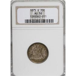 1875-S 20C AU58 NGC