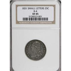 1831 25C Small Letters XF45 NGC