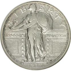 1917-D 25C Type One VF30 NGC