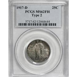 1917-D 25C Type Two Full Head MS62 PCGS