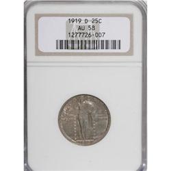 1919-D 25C AU58 NGC
