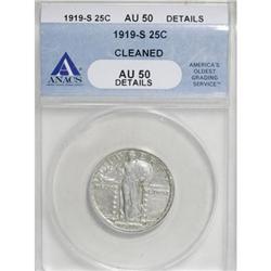 1919-S 25C AU50 ANACS
