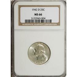 1942-D 25C MS66 NGC