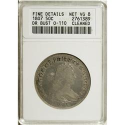 1807 50C Draped Bust VG8 ANACS