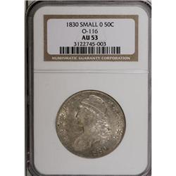 1830 50C Small 0 AU53 NGC