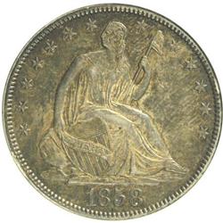 1858 50C AU58 ANACS