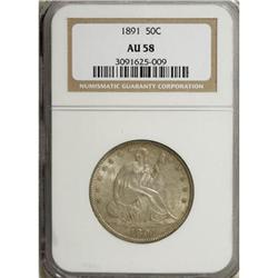 1891 50C AU58 NGC