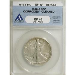 1916-S 50C XF40 ANACS