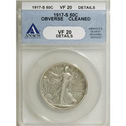 1917-S 50C Obverse VF20 ANACS