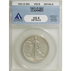 1921-D 50C VG8 ANACS