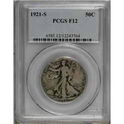 1921-S 50C F12 PCGS