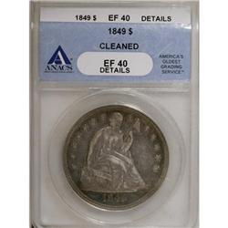 1849 $1 XF40 ANACS