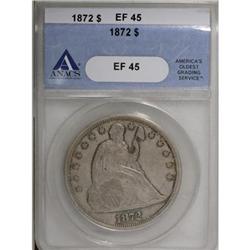 1872 $1 XF45 ANACS