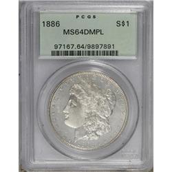 1886 $1 Deep Mirror Prooflike MS64 PCGS