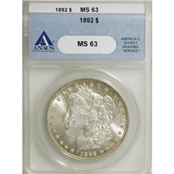 1892 $1 MS63 ANACS