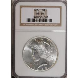 1922 $1 MS66 NGC