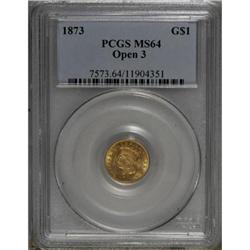 1873 G$1 Open 3 MS64 PCGS