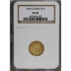1834 $2 1/2 Classic XF45 NGC