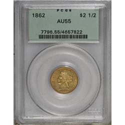 1862 $2 1/2 AU55 PCGS