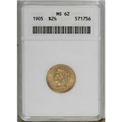 1905 $2 1/2 MS62 ANACS