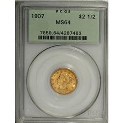 1907 $2 1/2 MS64 PCGS