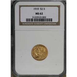 1910 $2 1/2 MS62 NGC
