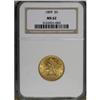 Image 1 : 1899 $5 MS62 NGC