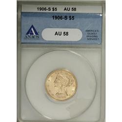 1906-S $5 AU58 ANACS