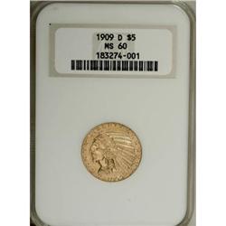 1909-D $5 MS60 NGC