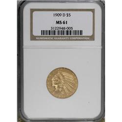 1909-D $5 MS61 NGC