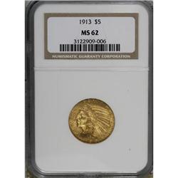 1913 $5 MS62 NGC