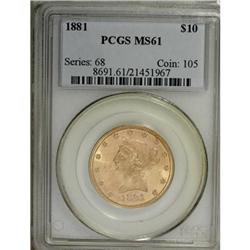 1881 $10 MS61 PCGS