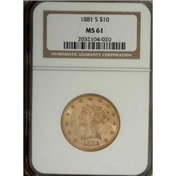 1881-S $10 MS61 NGC