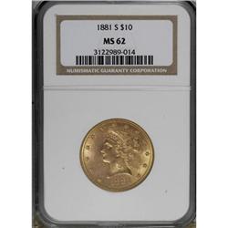 1881-S $10 MS62 NGC