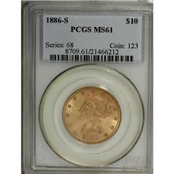 1886-S $10 MS61 PCGS