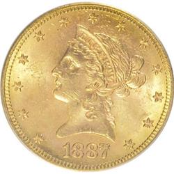 1887-S $10 MS62 PCGS