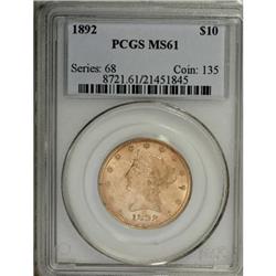 1892 $10 MS61 PCGS