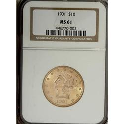 1901 $10 MS61 NGC