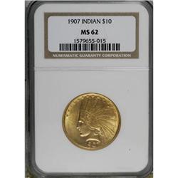 1907 $10 No Periods MS62 NGC