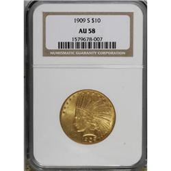 1909-S $10 AU58 NGC