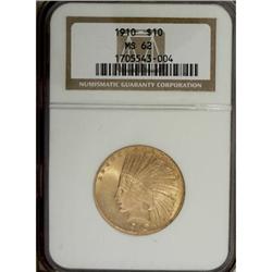 1910 $10 MS62 NGC