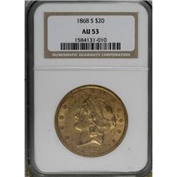 1868-S $20 AU53 NGC
