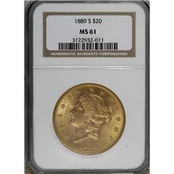 1889-S $20 MS61 NGC