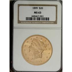 1899 $20 MS63 NGC