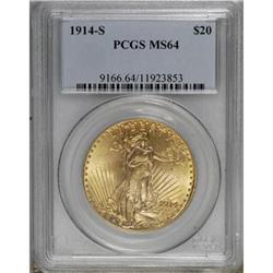 1914-S $20 MS64 PCGS