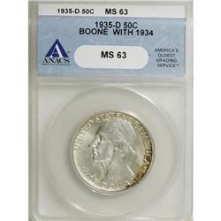 1935/34-D 50C Boone MS63 ANACS