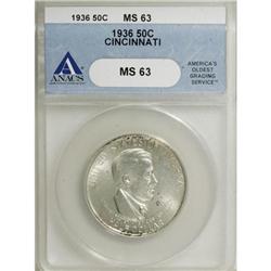 1936 50C Cincinnati MS63 ANACS